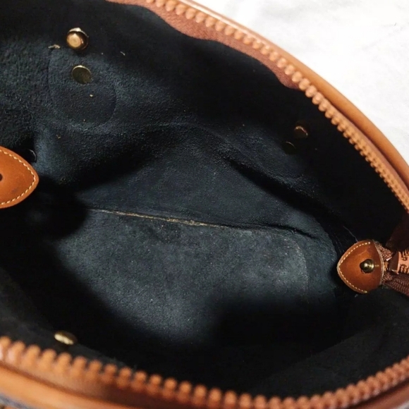 Dooney Bourke Vintage Satchel Dome Bag Navy Blue Pebble Grain Leather Purse Tote - Picture 13 of 16